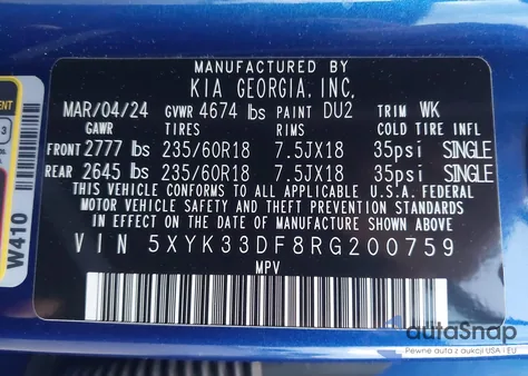 2024 Kia Sportage Ex from USA, damaged, VIN 5XYK33DF8RG200759